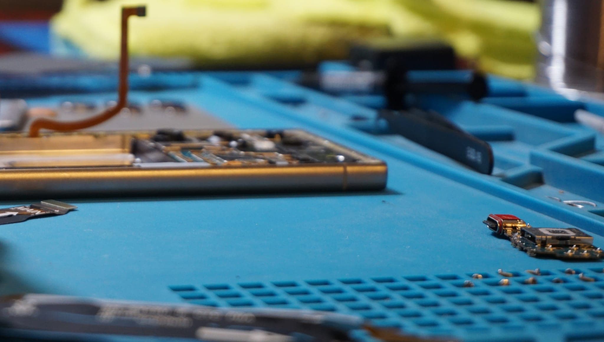 Phone disassembly on the MPR repair bench